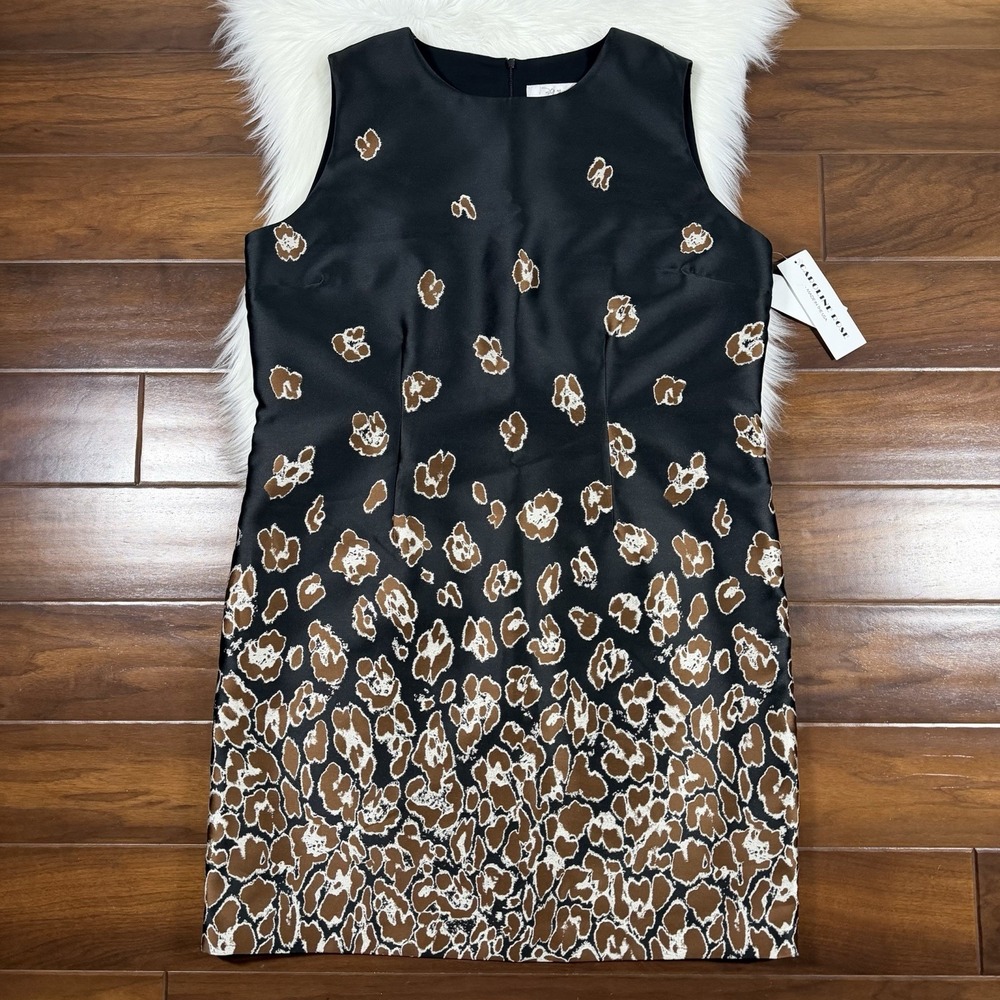 Caroline Rose Women's Size XL Exotic Embrace Animal Print Jacquard Sheath Dress